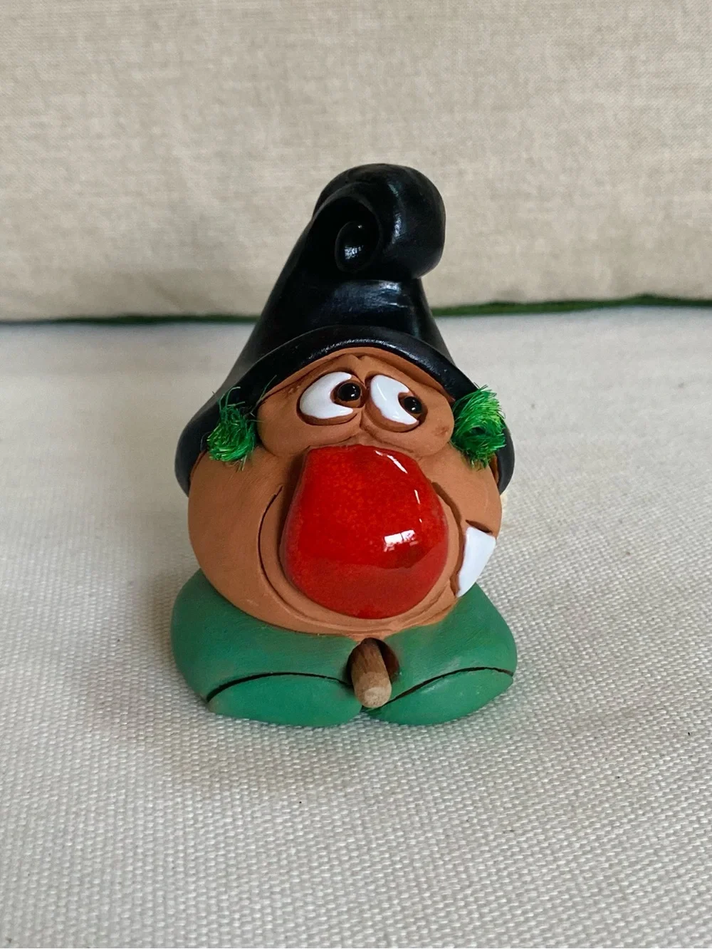 Witch of Happiness Ceramic Folk Art Figurine Handcrafted Mondoñedo Galicia